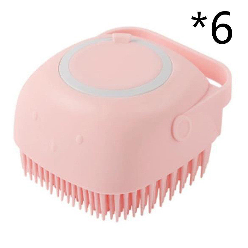 Silicone Dog Bath Massage Gloves Brush Pet Cat Bathroom Cleaning Tool Comb Brush For Dog Can Pour Shampoo Dog