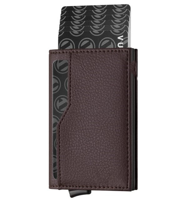 Rfid Blocking Automatic Leather Up Mininal Wallet