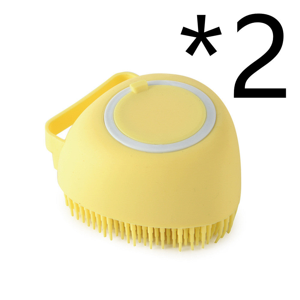 Silicone Dog Bath Massage Gloves Brush Pet Cat Bathroom Cleaning Tool Comb Brush For Dog Can Pour Shampoo Dog