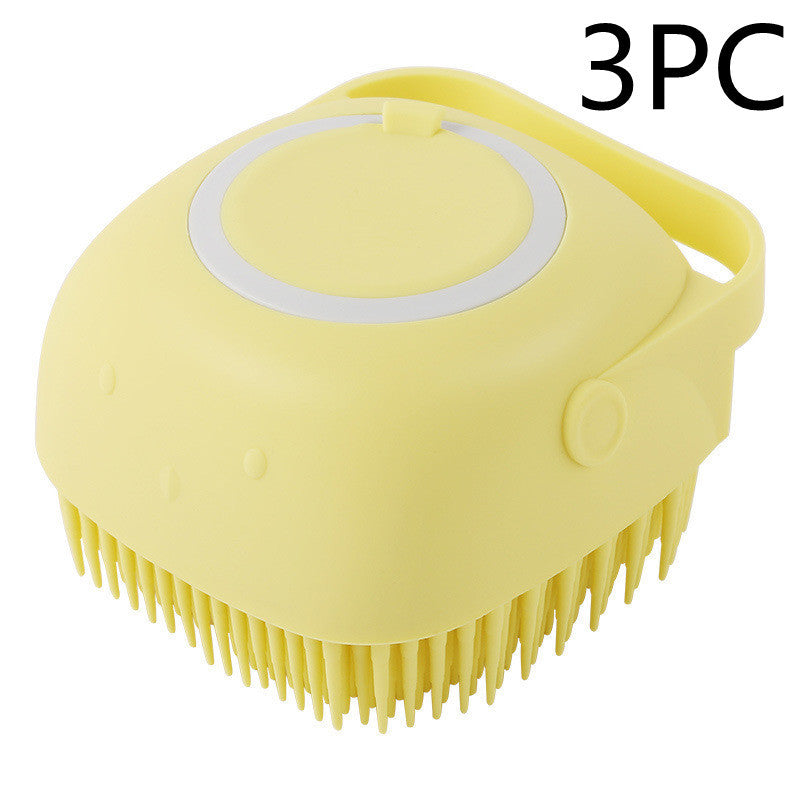 Silicone Dog Bath Massage Gloves Brush Pet Cat Bathroom Cleaning Tool Comb Brush For Dog Can Pour Shampoo Dog
