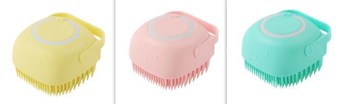 Silicone Dog Bath Massage Gloves Brush Pet Cat Bathroom Cleaning Tool Comb Brush For Dog Can Pour Shampoo Dog