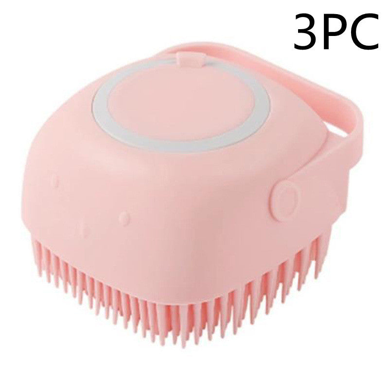 Silicone Dog Bath Massage Gloves Brush Pet Cat Bathroom Cleaning Tool Comb Brush For Dog Can Pour Shampoo Dog