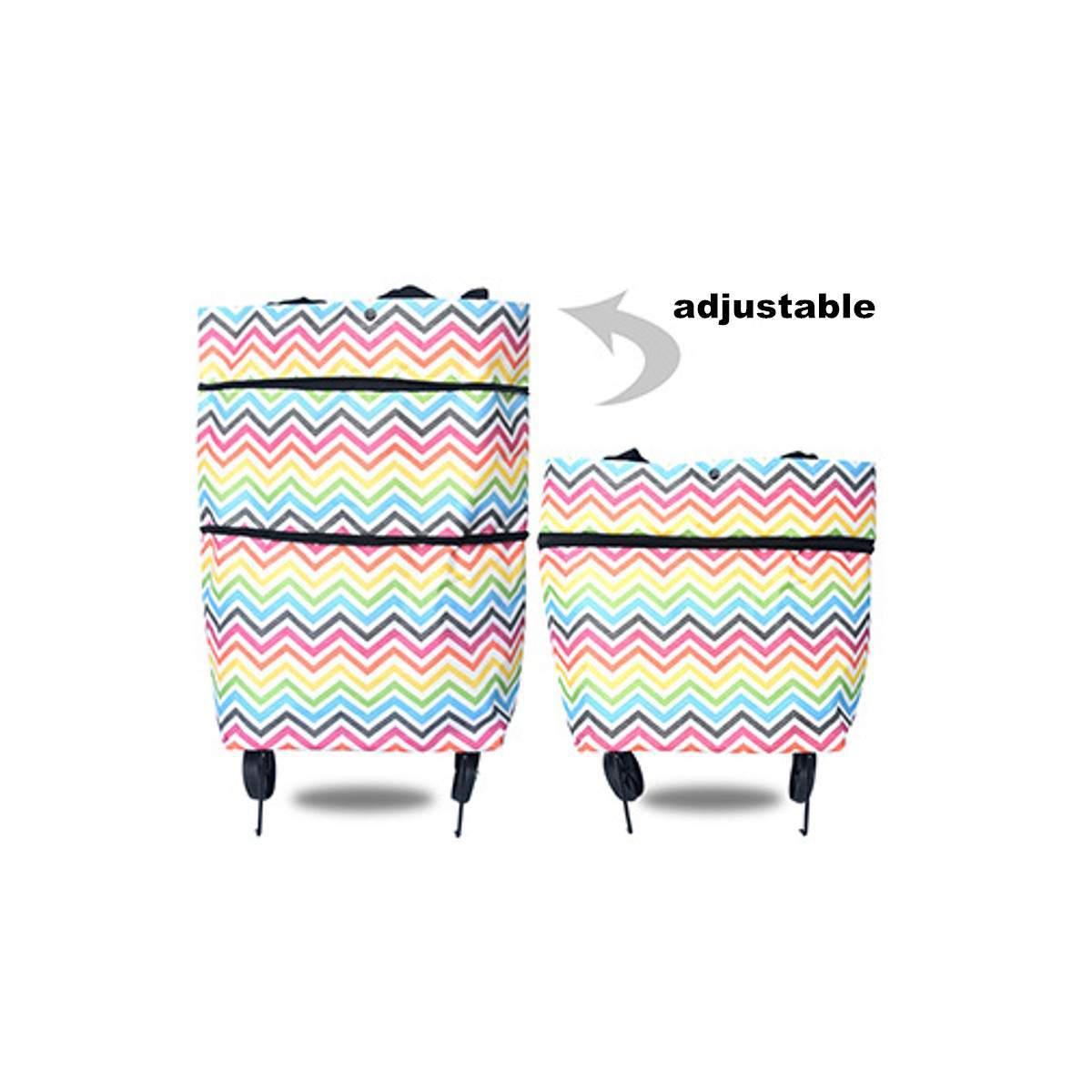 2 in 1 Foldable Shopping Cart with Wheels  Shopping Bag Organizer High Capacity