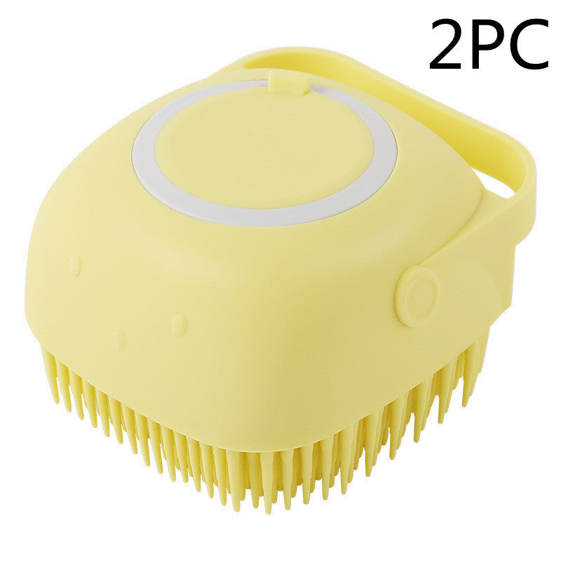 Silicone Dog Bath Massage Gloves Brush Pet Cat Bathroom Cleaning Tool Comb Brush For Dog Can Pour Shampoo Dog