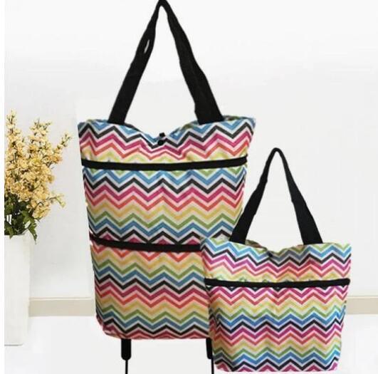 2 in 1 Foldable Shopping Cart with Wheels  Shopping Bag Organizer High Capacity