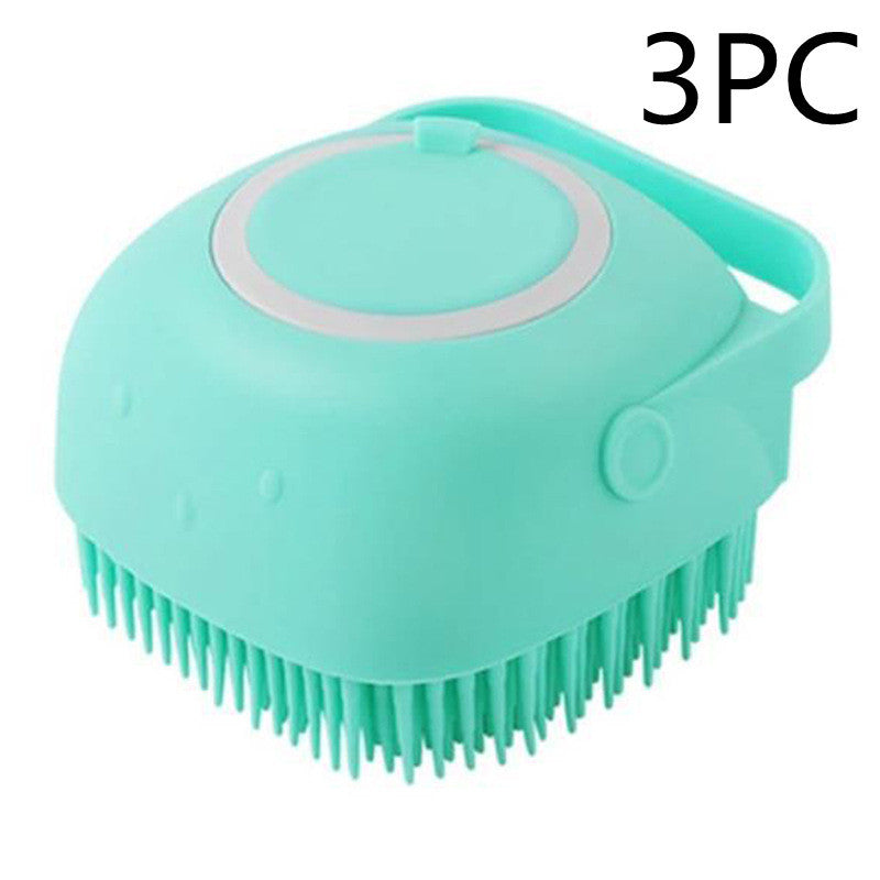 Silicone Dog Bath Massage Gloves Brush Pet Cat Bathroom Cleaning Tool Comb Brush For Dog Can Pour Shampoo Dog
