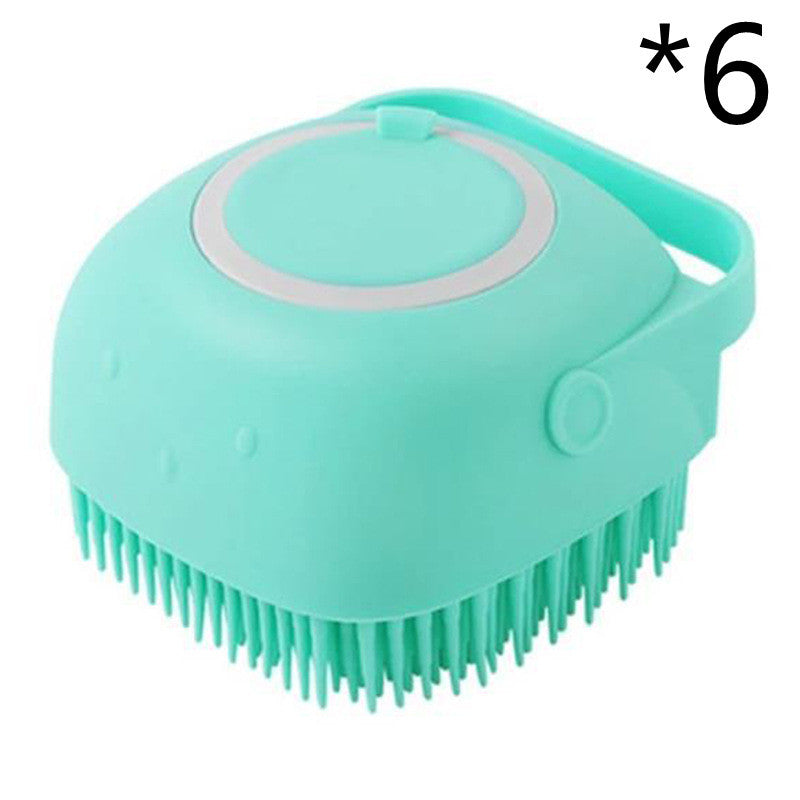 Silicone Dog Bath Massage Gloves Brush Pet Cat Bathroom Cleaning Tool Comb Brush For Dog Can Pour Shampoo Dog