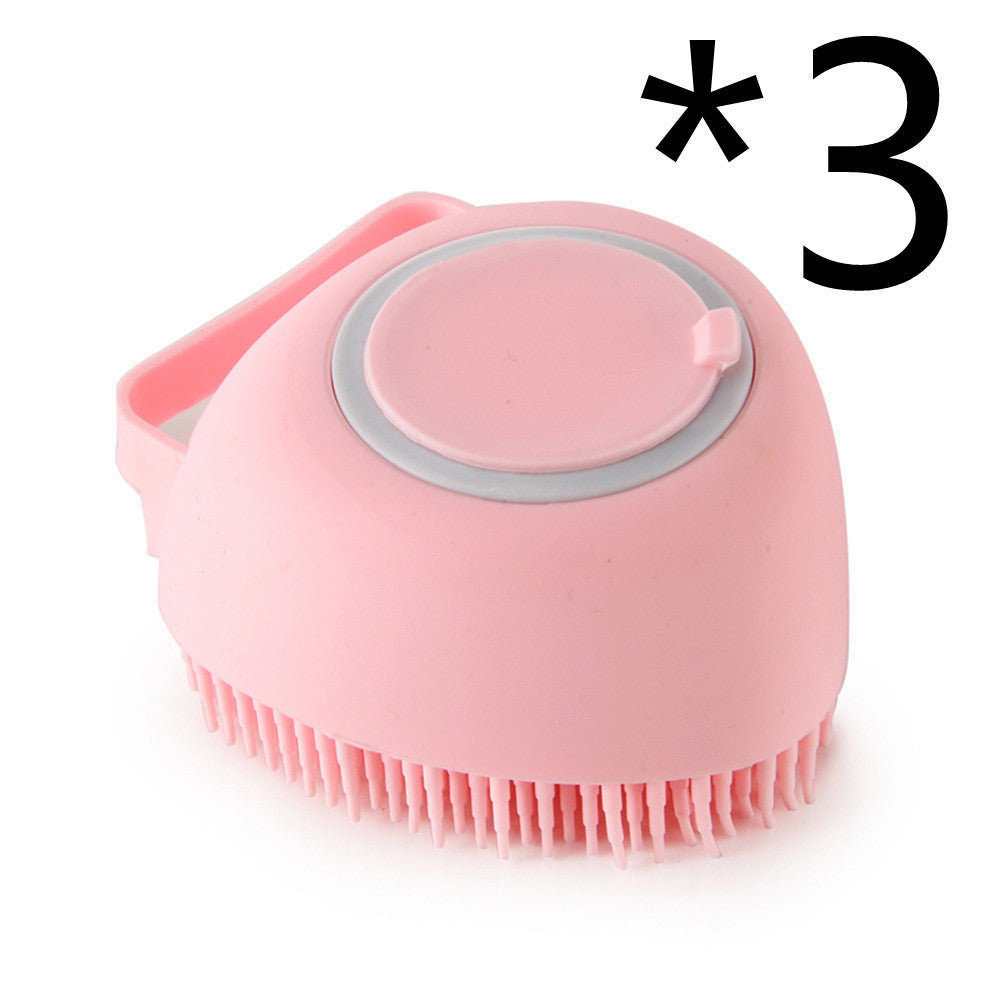 Silicone Dog Bath Massage Gloves Brush Pet Cat Bathroom Cleaning Tool Comb Brush For Dog Can Pour Shampoo Dog