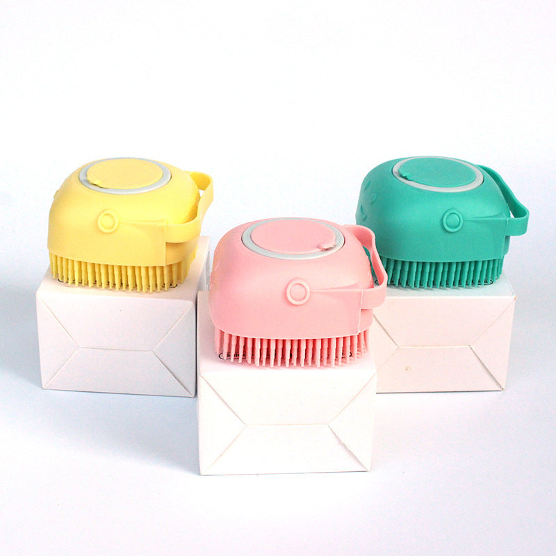Silicone Dog Bath Massage Gloves Brush Pet Cat Bathroom Cleaning Tool Comb Brush For Dog Can Pour Shampoo Dog